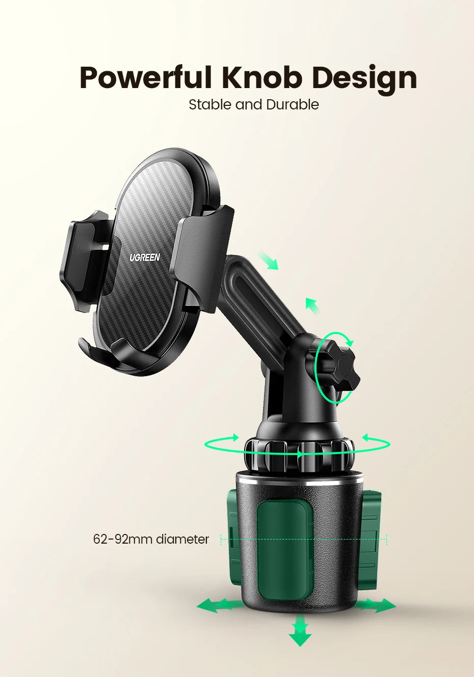 UGREEN Car Cup Phone Holder for Mobile Phone Stand in Car Phone Holder Stand for iPhone 15 14 Pro Max Xiaomi Huawei Phone Stand