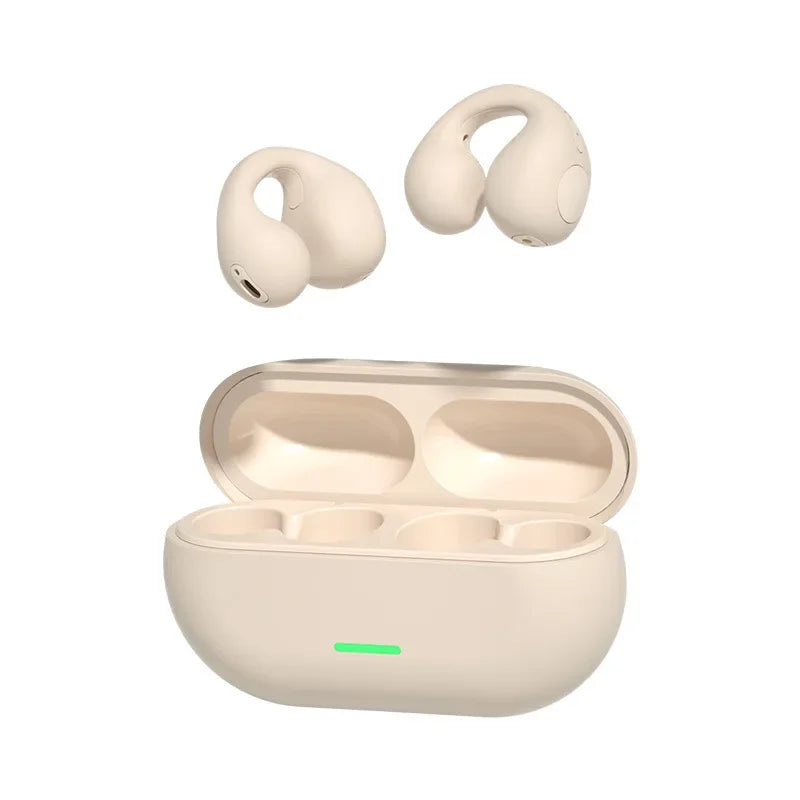Cross-border explosive non-in-ear bone conduction ear clip Bluetooth headset true wireless in-ear high-quality sports hanging