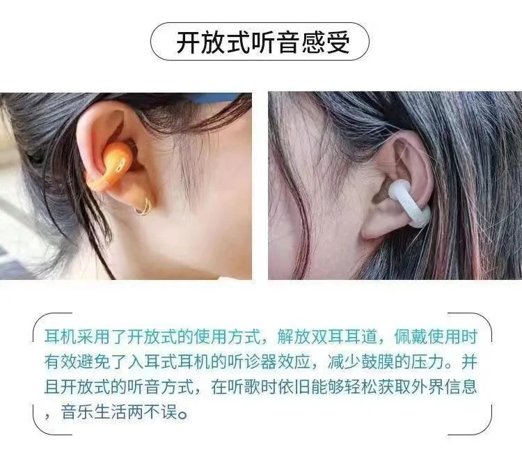 Cross-border explosive non-in-ear bone conduction ear clip Bluetooth headset true wireless in-ear high-quality sports hanging