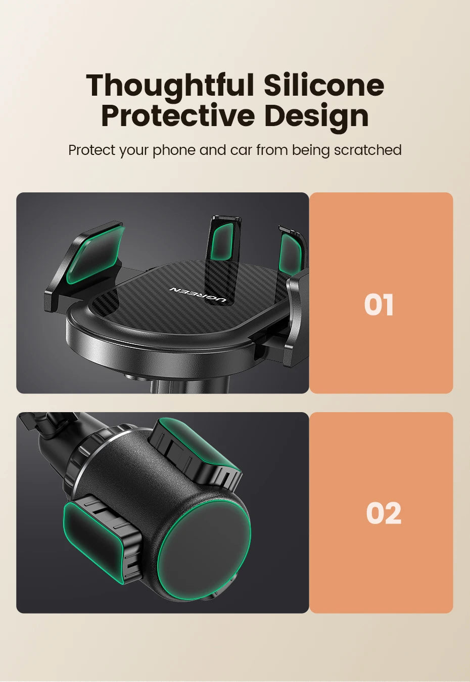 UGREEN Car Cup Phone Holder for Mobile Phone Stand in Car Phone Holder Stand for iPhone 15 14 Pro Max Xiaomi Huawei Phone Stand