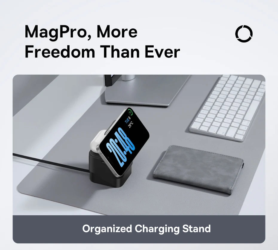 Baseus 3 in 1 25W Magnetic Wireless Charger Stand 15W Fast Wireless Charging Desktop Dock Station For iPhone16 15 14 13 Airpod