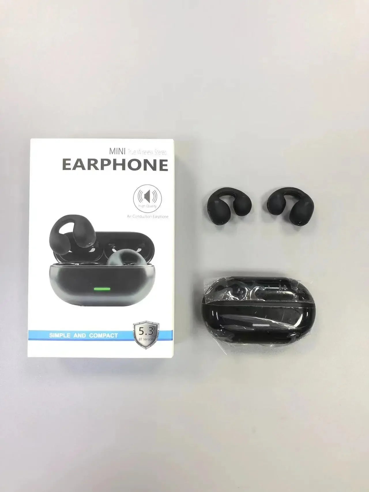 Cross-border explosive non-in-ear bone conduction ear clip Bluetooth headset true wireless in-ear high-quality sports hanging
