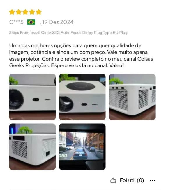 XIWBSY 1000ANSI Portable Projector 25000Lumens Auto Focus/Keystone Android Projector 4k Video Home Theater Cinema Proyector