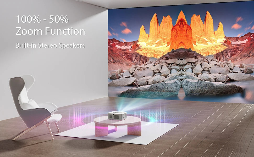 XIWBSY 1000ANSI Portable Projector 25000Lumens Auto Focus/Keystone Android Projector 4k Video Home Theater Cinema Proyector